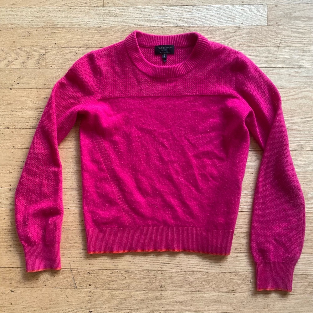 Rag & Bone Fuchsia Cashmere Sweater